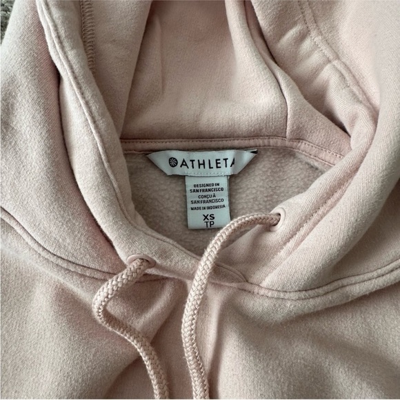 Athleta Retroplush II Hoodie Orchid Pink Pullover Sweatshirt - Picture 7 of 12